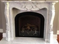 White Marble Fireplace Mantle & Surround