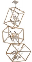 Houdini 12 Light 32 inch Silver and Gold Leaf Pend
