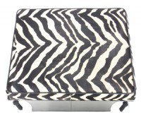 Horsehair and Leather Storage Ottoman