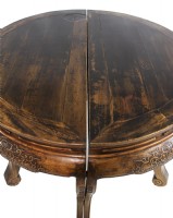 Antique Reverse Carved Two Piece Entrance Table