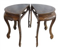 Antique Reverse Carved Two Piece Entrance Table