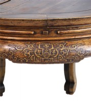 Antique Reverse Carved Two Piece Entrance Table