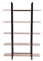 Five Wooden Shelf Metal Frame Bookcase