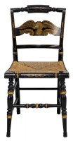 Set of Four Black Eagle Hitchcock Chairs