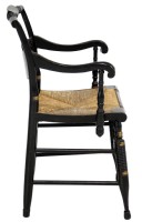 Set of Two Black Harvest Hitchcock Armchairs