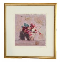Framed Floral Monoprint