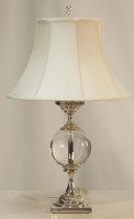 Acrylic and Nickel Globe Table Lamp
