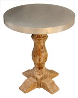 Round Tin Top Side Table