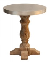 Round Tin Top Side Table