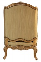 Ornate Wood Framed Upholstered Wingback Chair