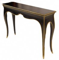 Black Painted Gold Trim Highlighted Counsole Table