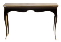 Black Painted Gold Trim Highlighted Counsole Table