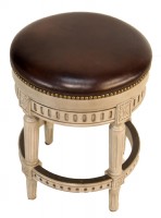 Brown Leather Swivel Stool