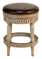 Brown Leather Swivel Stool