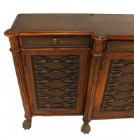 Leather Top Desk Credenza