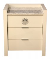 White Lacquer White Marble Top Chest
