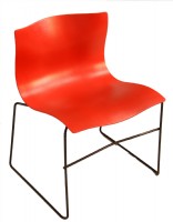 Set of 4 Vignelli Design Handkerchief Red Chairs