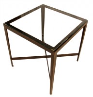 Metal and Glass End Table