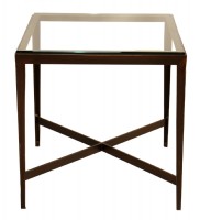 Metal and Glass End Table