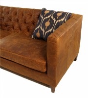 Ellyson Leather Tufted Sofa