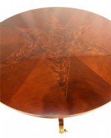 Inlaid Star Round Mahogany Dining Table