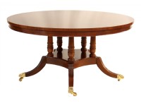 Inlaid Star Round Mahogany Dining Table
