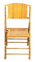 Bamboo & Rattan Folding Chair Set