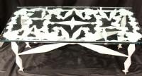 Vintage Glass Top Wrought Iron Table