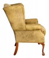 Green Leather Chair & Ottoman