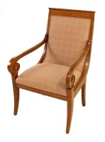 Plaid Uphostered Arm Chair