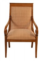 Plaid Uphostered Arm Chair