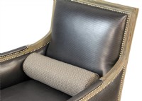 Grey Leather Snakeskin Provencial Armchair