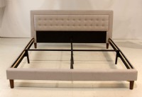 Grey Tufted Upholstered King Bed