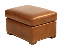 Moselle Leather Ottoman