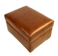 Moselle Leather Ottoman