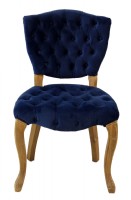 Blue Velvet Tufted Chair