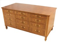 Wooden Inlaid Filing Credenza