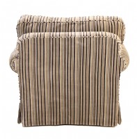 Custom Chenille Striped Arm Chair & Ottoman