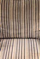 Custom Chenille Striped Arm Chair & Ottoman
