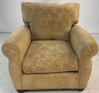Rolled Arm Down Cushioned Armchair