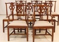 Set Of Eight Mahogany Chippendale Dining Chairs
