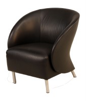 Croft Black Leather Lounge Chair