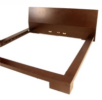 Dark Brown Wooden King Platform Bed