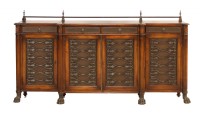 Inlaid Leather Wooden Sideboard