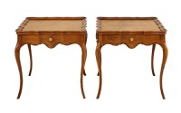 Pair of Burled Walnut End Tables