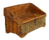 Antique Carved Wooden Bench