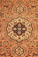 Green Fuscia & Tan Wool Persian Style Rug