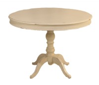 Distressed White Round pedestal table