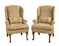 Pair of Queen Anne Wingback Chairs