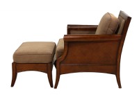 Classic Wooden Framed Chair & Ottoman